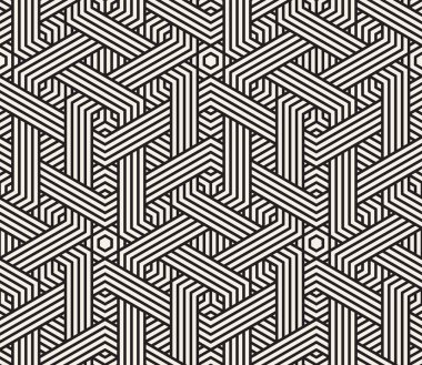 Vektör kusursuz desen. Modern stil soyut doku. Çizgili elementten geometrik fayanslar tekrarlanıyor