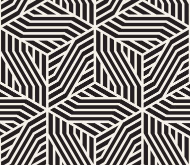 Vektör kusursuz desen. Modern stil soyut doku. Çizgili elementten geometrik fayanslar tekrarlanıyor