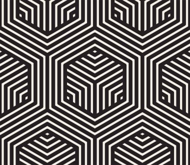 Vektör kusursuz desen. Modern stil soyut doku. Çizgili elementten geometrik fayanslar tekrarlanıyor