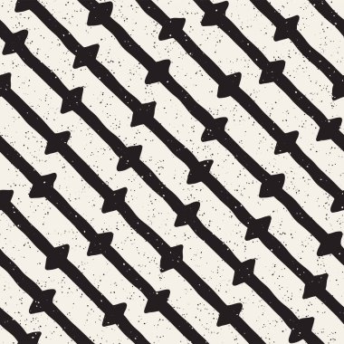 Elle çizilmiş çizgiler seamless grungy modeli. Soyut geometrik yinelenen kiremit doku siyah beyaz.