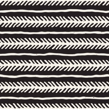 Elle çizilmiş çizgiler seamless grungy modeli. Soyut geometrik yinelenen kiremit doku siyah beyaz.