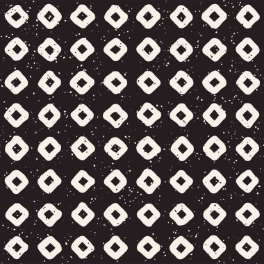 Elle çizilmiş stil etnik seamless modeli. Grungy geometrik şekiller arka plan siyah ve beyaz.