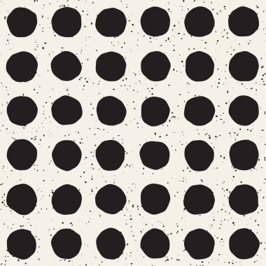 Elle çizilmiş stil etnik seamless modeli. Grungy geometrik şekiller arka plan siyah ve beyaz.