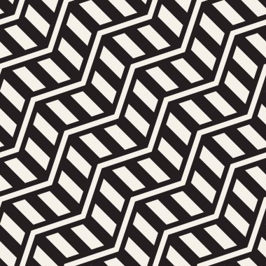 Vektör sorunsuz zikzak çizgi deseni. Şık geometrik arka plan. Tek renkli kafes arka plan yinelenen