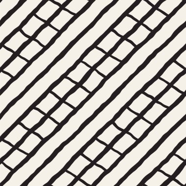 Elle çizilmiş çizgiler seamless grungy modeli. Soyut geometrik yinelenen kiremit doku siyah beyaz.