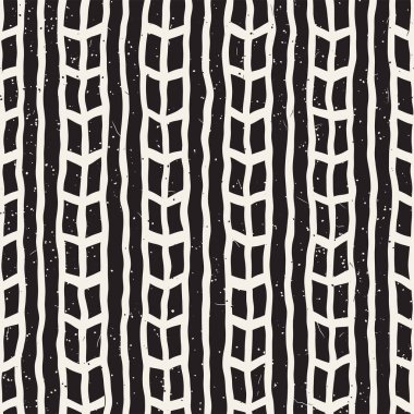 Elle çizilmiş çizgiler seamless grungy modeli. Soyut geometrik yinelenen kiremit doku siyah beyaz.