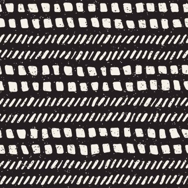 Elle çizilmiş çizgiler seamless grungy modeli. Soyut geometrik yinelenen kiremit doku siyah beyaz.