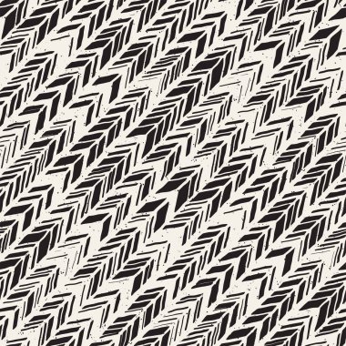 Vektör Dikişsiz serbest desen. Tek renkli yazdırma elle çizilmiş chevron Tekstürlü doodle. Modern grafik tasarım.