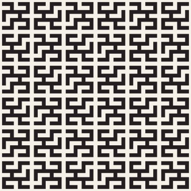 Vektörsüz mozaik çizgiler. Modern stil soyut doku. Çizgili elementlerle geometrik fayanslar tekrarlanıyor