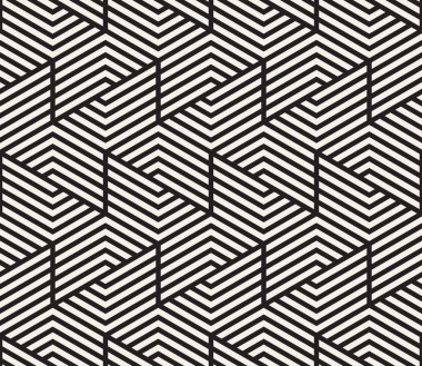 Vektör kusursuz desen. Modern stil soyut doku. Çizgili elementten geometrik fayanslar tekrarlanıyor