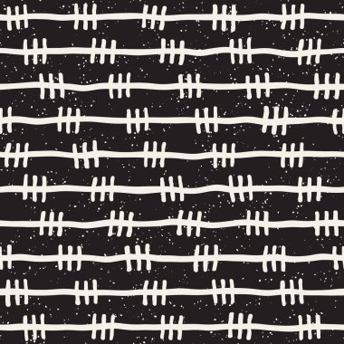 Elle çizilmiş çizgiler seamless grungy modeli. Soyut geometrik yinelenen kiremit doku siyah beyaz.