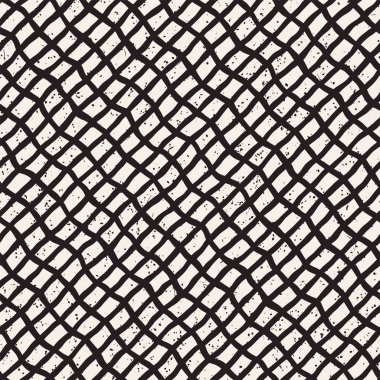 Elle çizilmiş çizgiler seamless grungy modeli. Soyut geometrik yinelenen kiremit doku siyah beyaz.