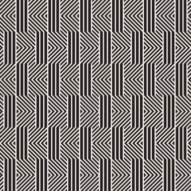 Vektör kusursuz desen. Modern stil soyut doku. Çizgili elementten geometrik fayanslar tekrarlanıyor