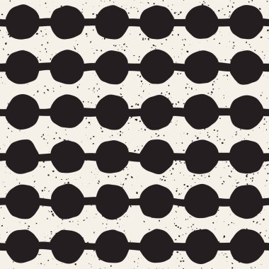 Elle çizilmiş stil etnik seamless modeli. Grungy geometrik şekiller arka plan siyah ve beyaz.