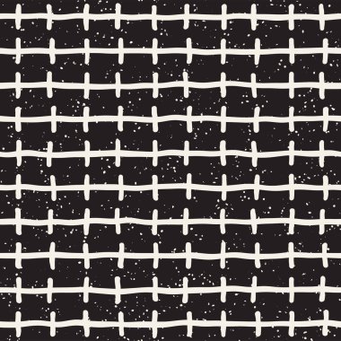 Elle çizilmiş stil etnik seamless modeli. Grungy geometrik şekiller arka plan siyah ve beyaz.