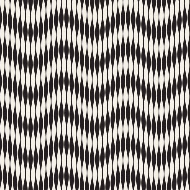 Dalgalı çizgiler vektör seamless modeli. Retro dalgalı oyma doku. Geometrik zikzak çizgiler tasarım.