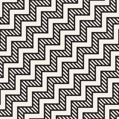 Vektör sorunsuz zikzak çizgi deseni. Şık geometrik arka plan. Tek renkli kafes arka plan yinelenen
