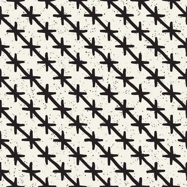 Elle çizilmiş stil etnik seamless modeli. Grungy geometrik şekiller arka plan siyah ve beyaz.