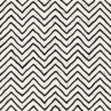 Elle çizilmiş çizgiler seamless grungy modeli. Soyut geometrik yinelenen kiremit doku siyah beyaz.