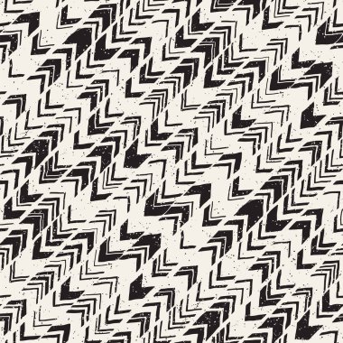 Vektör Dikişsiz serbest desen. Tek renkli yazdırma elle çizilmiş chevron Tekstürlü doodle. Modern grafik tasarım.