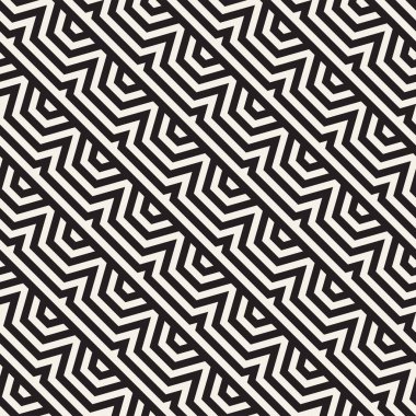 Vektörsüz mozaik çizgiler. Modern stil soyut doku. Çizgili elementlerle geometrik fayanslar tekrarlanıyor