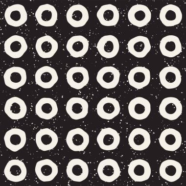 Elle çizilmiş stil etnik seamless modeli. Grungy geometrik şekiller arka plan siyah ve beyaz.