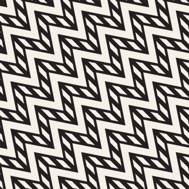 Vektör sorunsuz zikzak çizgi deseni. Şık geometrik arka plan. Tek renkli kafes arka plan yinelenen