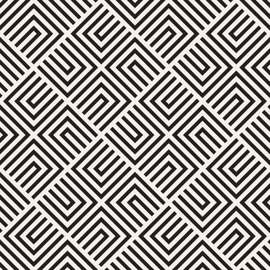 Vektörsüz mozaik çizgiler. Modern stil soyut doku. Çizgili elementlerle geometrik fayanslar tekrarlanıyor