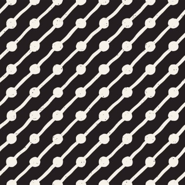 Elle çizilmiş stil etnik seamless modeli. Grungy geometrik şekiller arka plan siyah ve beyaz.