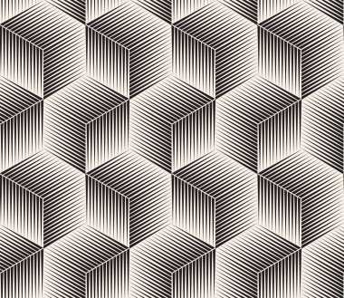 Vektör kusursuz desen. Modern stil soyut doku. Çizgili elementten geometrik fayanslar tekrarlanıyor