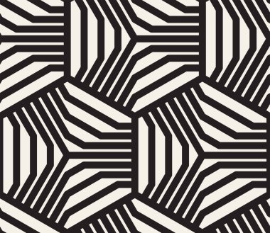 Vektör kusursuz desen. Modern stil soyut doku. Çizgili elementten geometrik fayanslar tekrarlanıyor