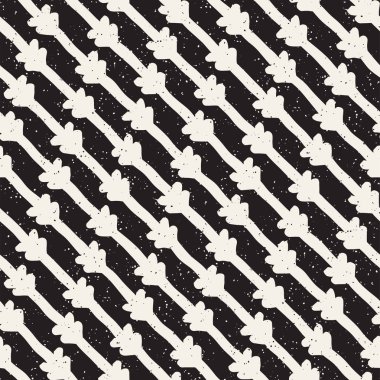 Elle çizilmiş stil etnik seamless modeli. Grungy geometrik şekiller arka plan siyah ve beyaz.