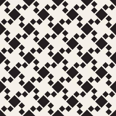 Trendy tek renkli dimi örgü kafes. Geometrik arka plan tasarlamak. Vektör sorunsuz siyah-beyaz desen.