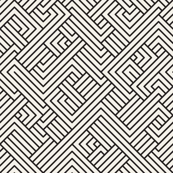 Abstraktes Geometrisches Muster Mit Streifen Vektor Nahtlosen Hintergrund Schwarz Weiße — Stockvektor
