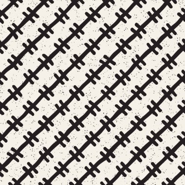 Elle çizilmiş çizgiler seamless grungy modeli. Soyut geometrik yinelenen kiremit doku siyah beyaz.