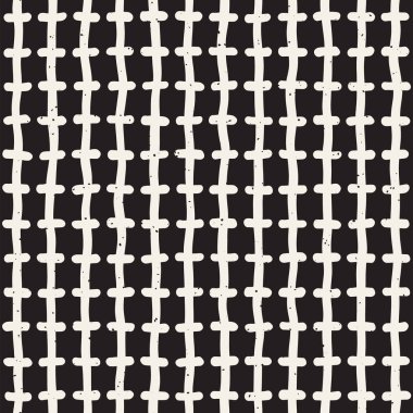 El çizimi pürüzsüz desen. Soyut geometrik şekiller arka plan siyah ve beyaz. Vektör etnik stil kirli dokusu.