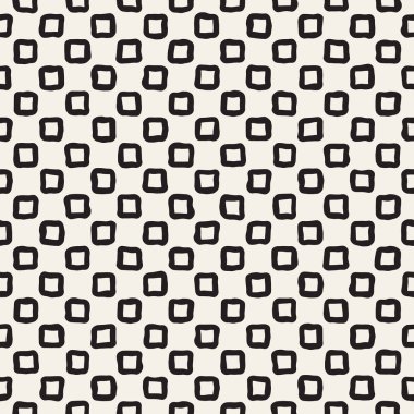 El çizimi pürüzsüz desen. Soyut geometrik şekiller arka plan siyah ve beyaz. Vektör etnik stil kirli dokusu.