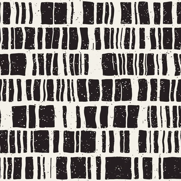 Naadloze Hand Getekende Stijl Chevron Patroon Zwart Wit Abstract Vector — Stockvector