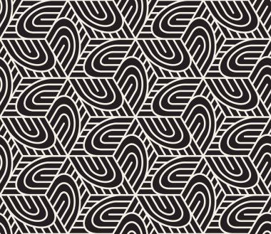 Vektör kusursuz desen. Modern stil soyut doku. Çizgili elementten geometrik fayanslar tekrarlanıyor