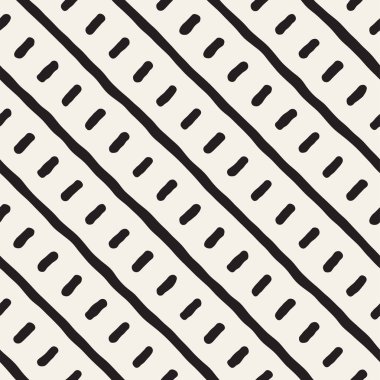 Elle çizilmiş stil etnik seamless modeli. Grungy geometrik şekiller arka plan siyah ve beyaz.