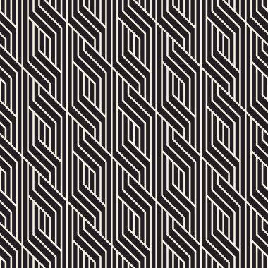 Vektör kusursuz desen. Modern stil soyut doku. Çizgili elementten geometrik fayanslar tekrarlanıyor