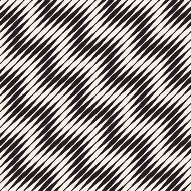 Dalgalı çizgiler vektör seamless modeli. Retro dalgalı oyma doku. Geometrik zikzak çizgiler tasarım.