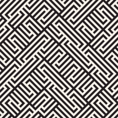 Vektörsüz ince kafes deseni. Monokrom sarmallı modern stil dokusu. Geometrik ızgara tekrarlanıyor. Basit grafik tasarım arkaplanı. 