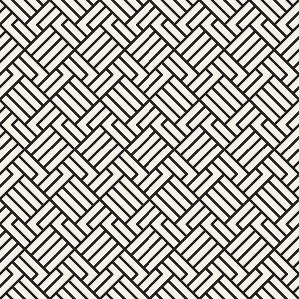 抽象的な幾何学模様のストライプ ベクターのシームレスな背景 黒と白の線形格子テクスチャ — ストックベクタ
