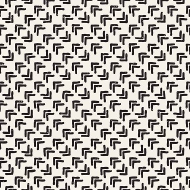 El çizimi pürüzsüz desen. Soyut geometrik şekiller arka plan siyah ve beyaz. Vektör etnik stil kirli dokusu.