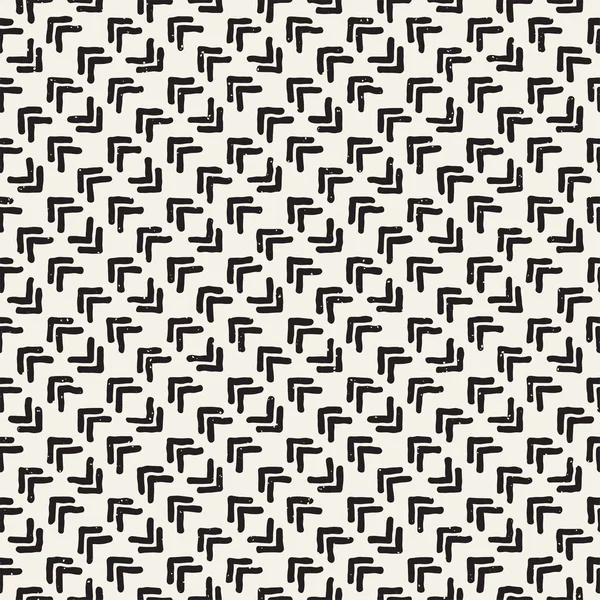 手描きのシームレスなパターン 要旨黒と白の幾何学的形状の背景 ベクトル民族風グランジーな質感 — ストックベクタ