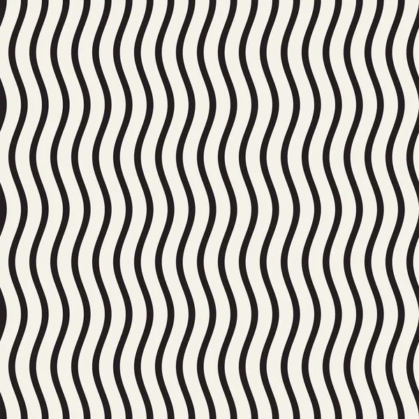 ベクトル シームレスな黒と白の波状ライン 単純なパターンです 抽象的な幾何学的な背景 — ストックベクタ