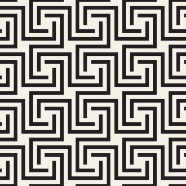 Vektör kusursuz desen. Modern stil soyut doku. Çizgili elementten geometrik fayanslar tekrarlanıyor
