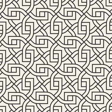 Vektör kusursuz desen. Modern stil soyut doku. Çizgili elementten geometrik fayanslar tekrarlanıyor
