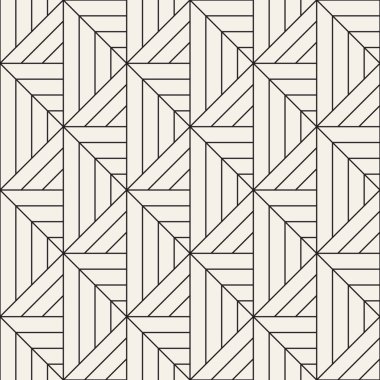 Vektör kusursuz desen. Modern stil soyut doku. Çizgili elementten geometrik fayanslar tekrarlanıyor